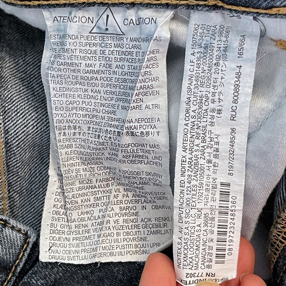 ZARA classic fit acid wash mom jeans, ankle, 1990s style, 100% cotton, size 4 - Picture 10 of 11